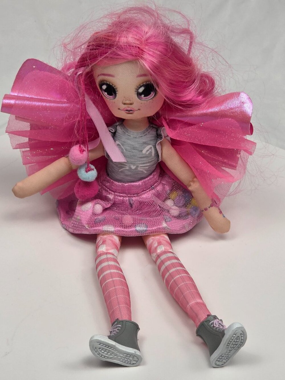 Dream Seekers Bella Pink Plush Rag Doll Pompom Tutu 13"